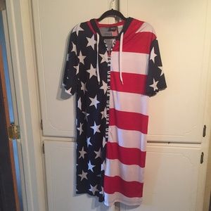 American Flag Shirt & shorts in one